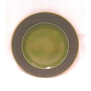 Fuji Iron Stone Chop Plate 10" Made in Japan Moss Green Textured Pattern Vintage
